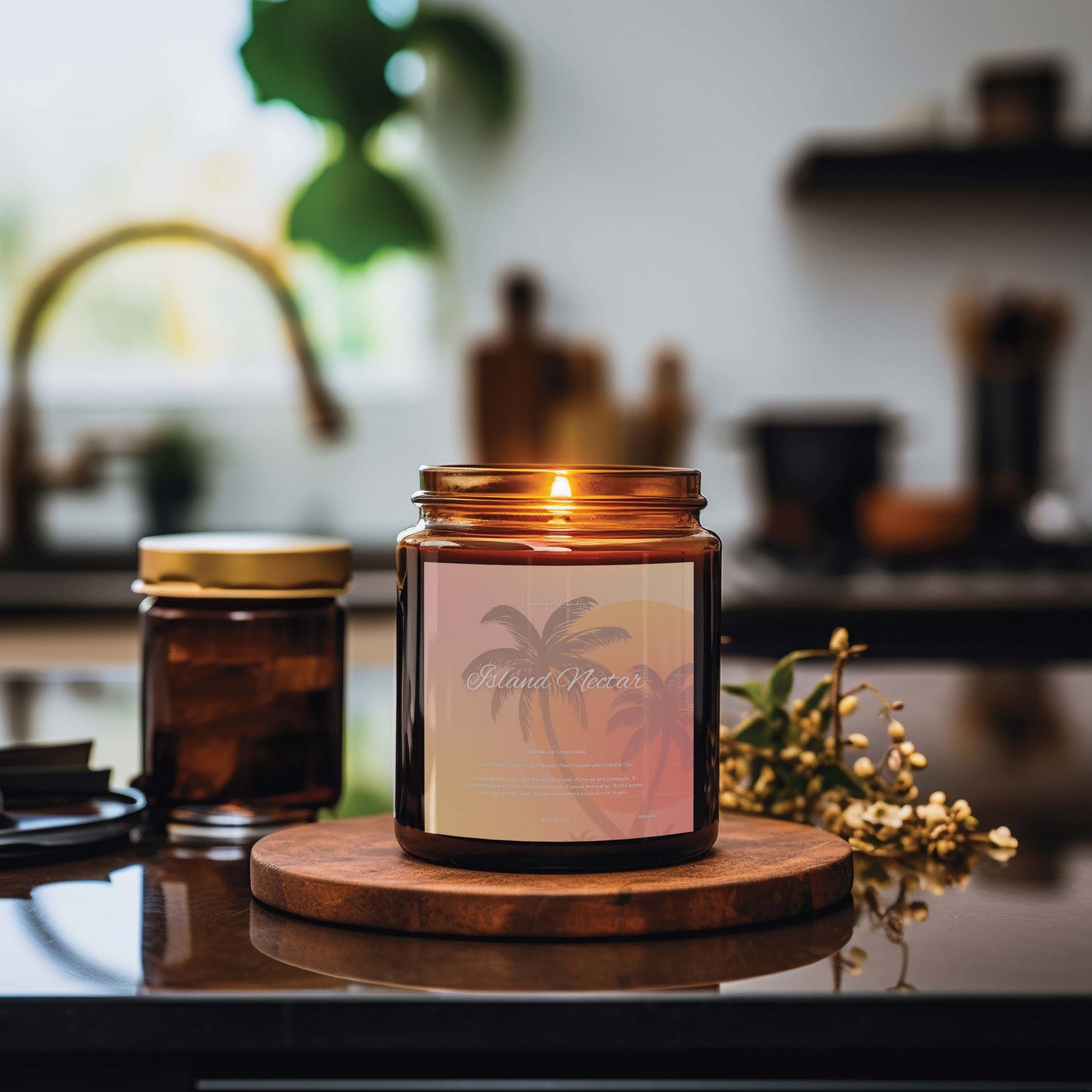 Tropical Mango & Coconut Scented Candle | 100% Coconut Wax | Paraffin Free | Eco-Friendly | Summer Candle | Unique Birthday Gift