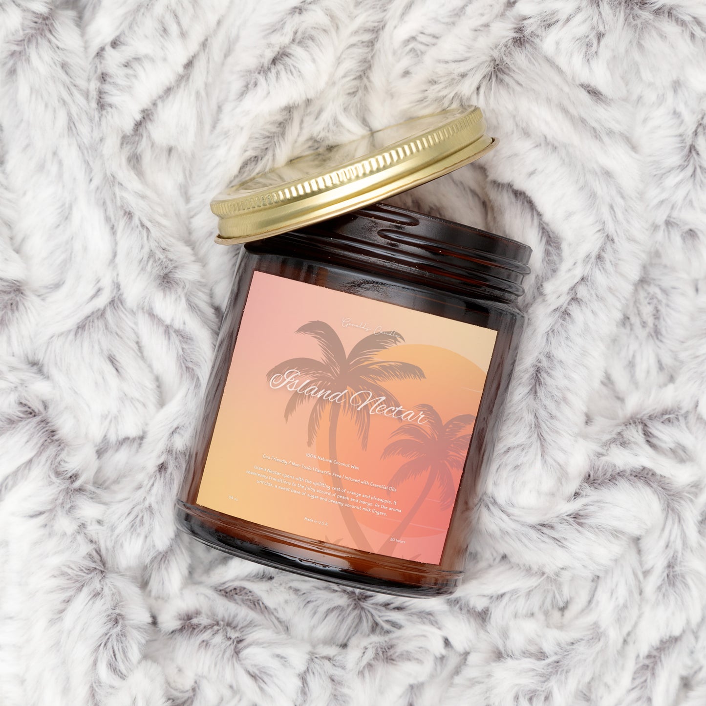 Tropical Mango & Coconut Scented Candle | 100% Coconut Wax | Paraffin Free | Eco-Friendly | Summer Candle | Unique Birthday Gift