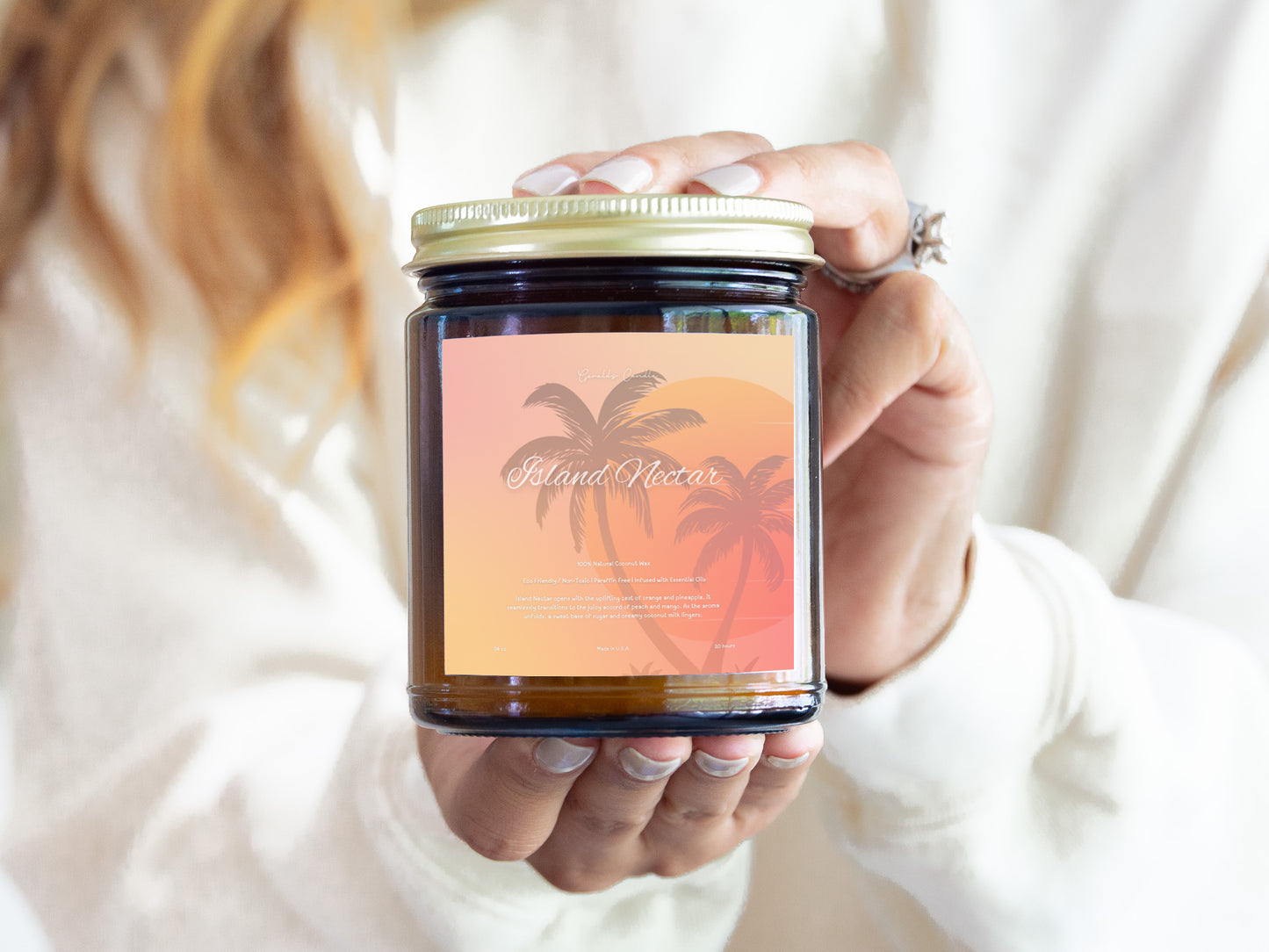 Tropical Mango & Coconut Scented Candle | 100% Coconut Wax | Paraffin Free | Eco-Friendly | Summer Candle | Unique Birthday Gift