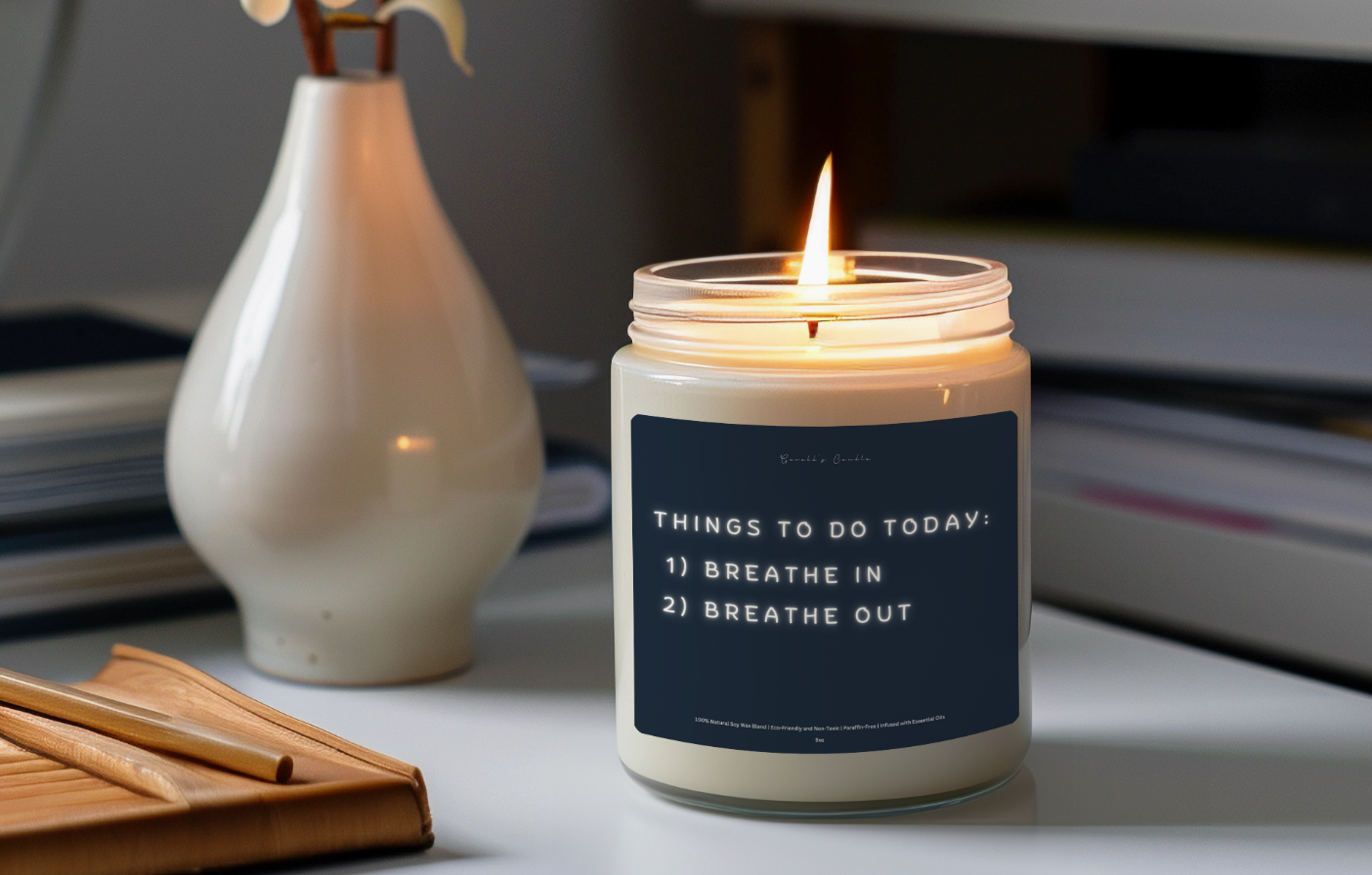 Things To Do Today Candle | 100% Soy Wax Blend | 9 Ounce Clear Glass Jar | Non-Toxic & Eco-Friendly | 9 Aromatic Scents Available