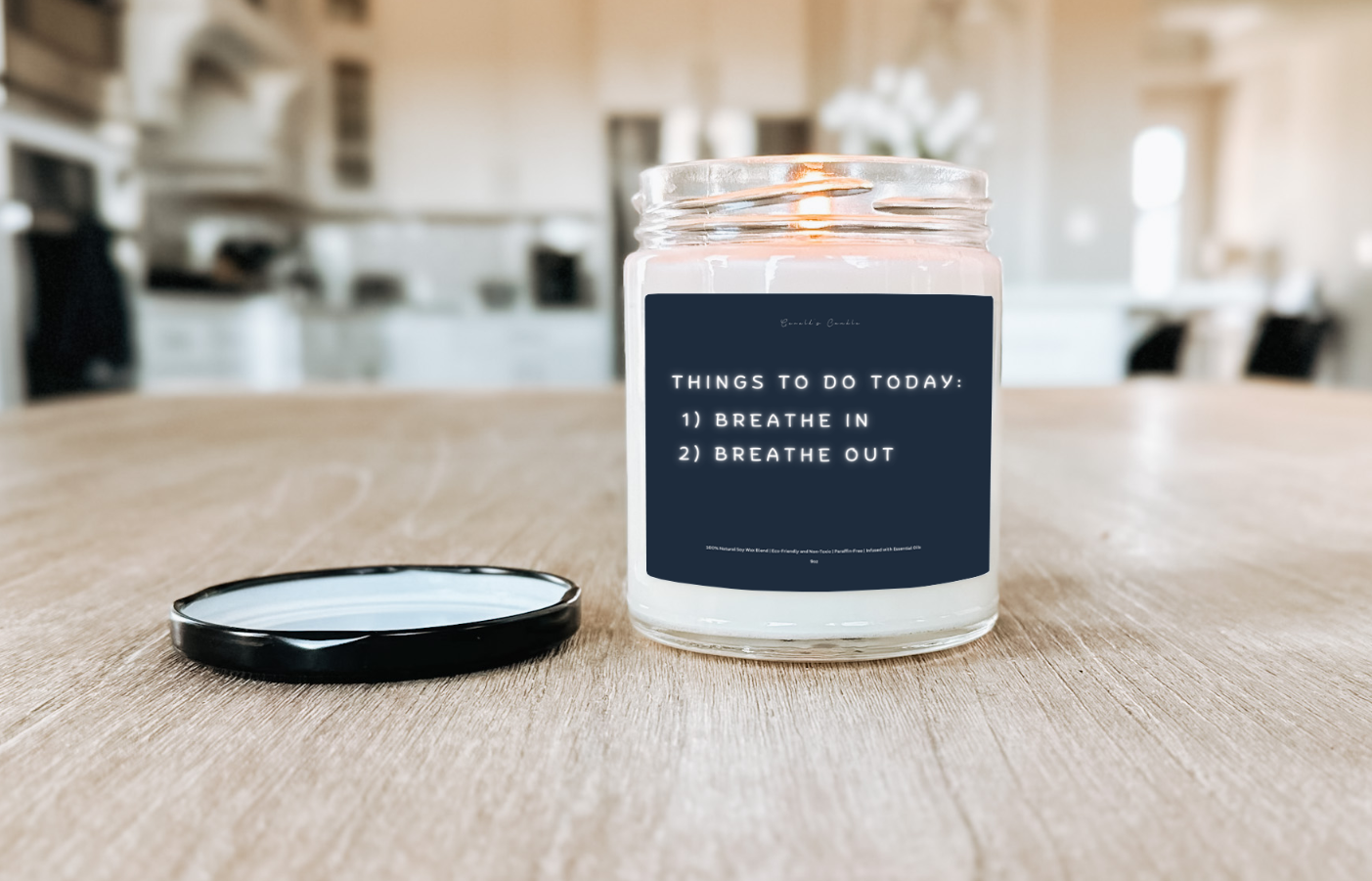 Things To Do Today Candle | 100% Soy Wax Blend | 9 Ounce Clear Glass Jar | Non-Toxic & Eco-Friendly | 9 Aromatic Scents Available