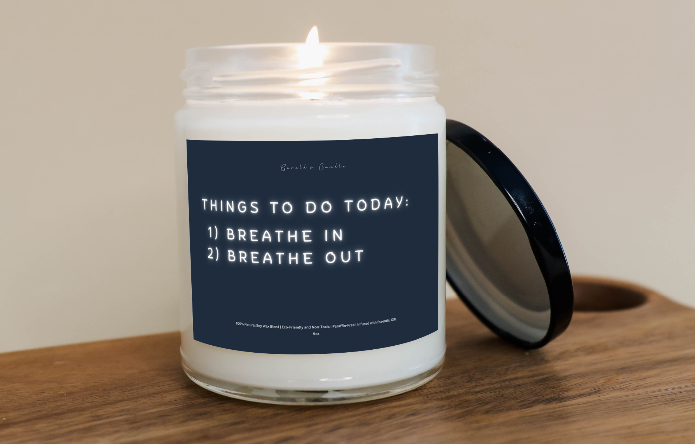 Things To Do Today Candle | 100% Soy Wax Blend | 9 Ounce Clear Glass Jar | Non-Toxic & Eco-Friendly | 9 Aromatic Scents Available