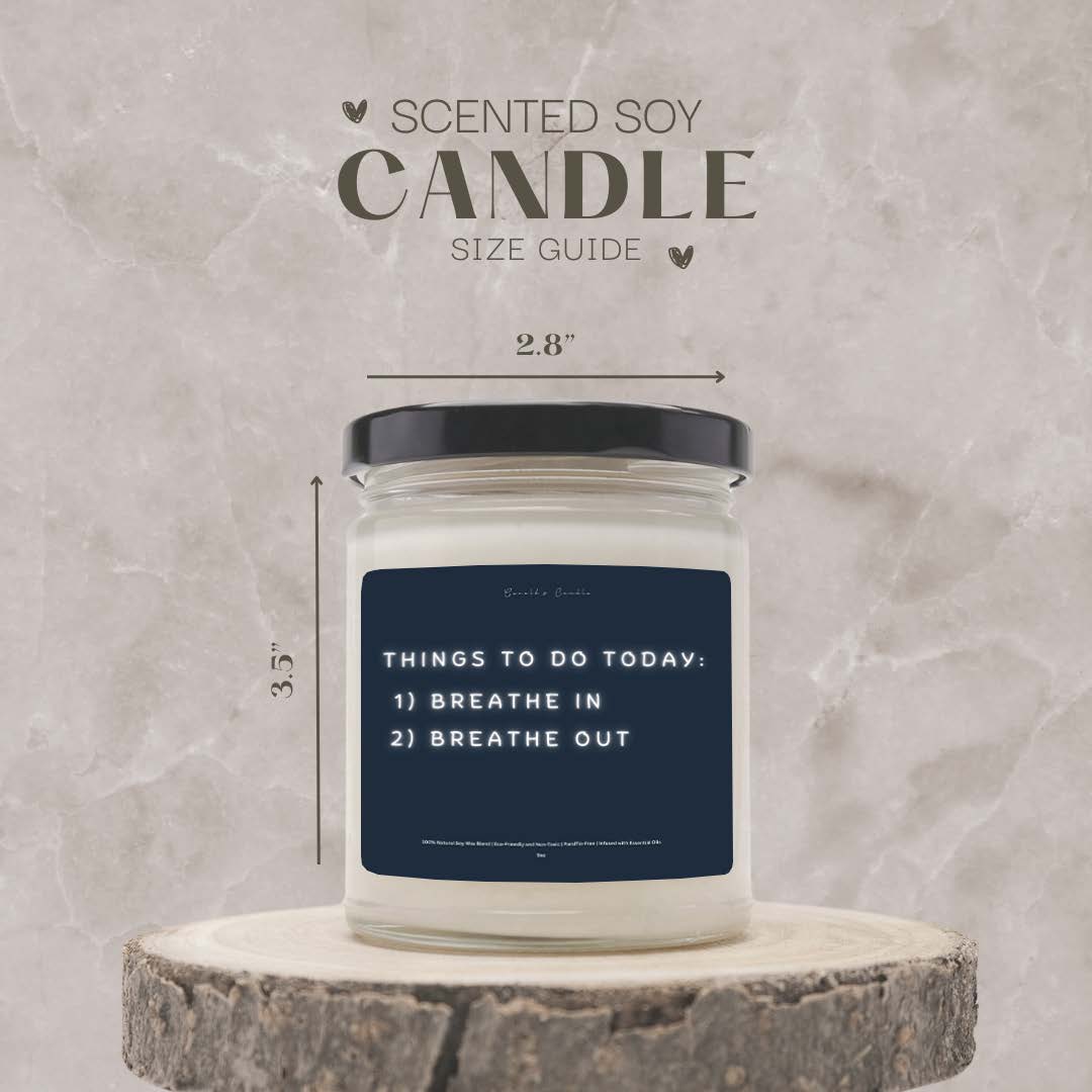 Things To Do Today Candle | 100% Soy Wax Blend | 9 Ounce Clear Glass Jar | Non-Toxic & Eco-Friendly | 9 Aromatic Scents Available