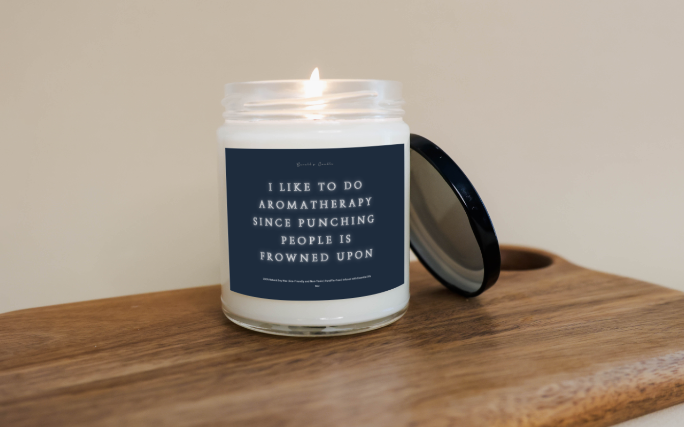 I Like to Do Aromatherapy Candle | 100% Soy Wax Blend | 9 Ounce Clear Glass Jar | Non-Toxic & Eco-Friendly | 9 Aromatic Scents Available