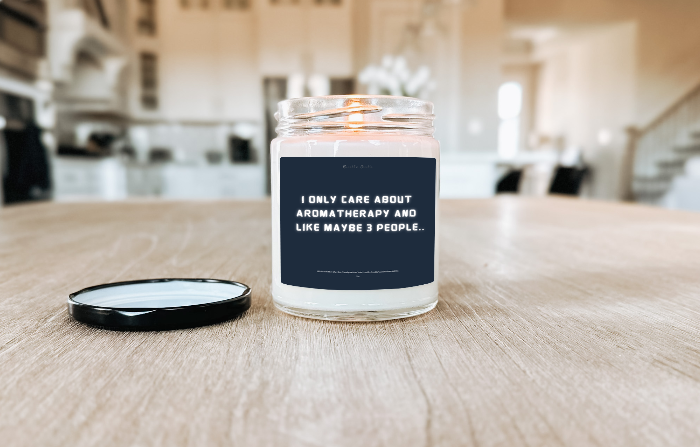 I Only Care About Aromatherapy Candle | 100% Soy Wax Blend | 9 Ounce Clear Glass Jar | Non-Toxic & Eco-Friendly | 9 Aromatic Scents Available