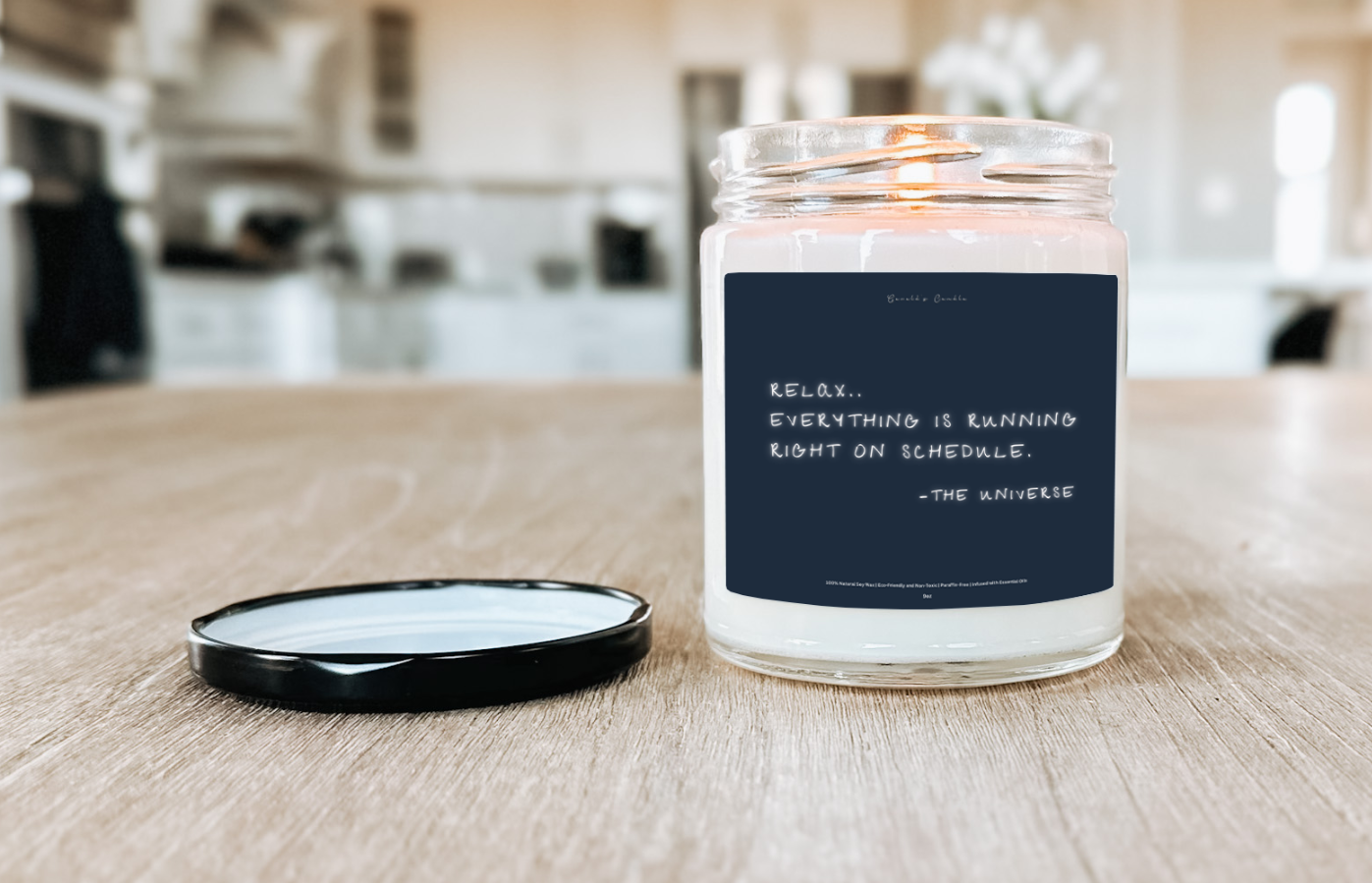 Right On Schedule Candle | 100% Soy Wax Blend | 9 Ounce Clear Glass Jar | Non-Toxic & Eco-Friendly | 9 Aromatic Scents Available