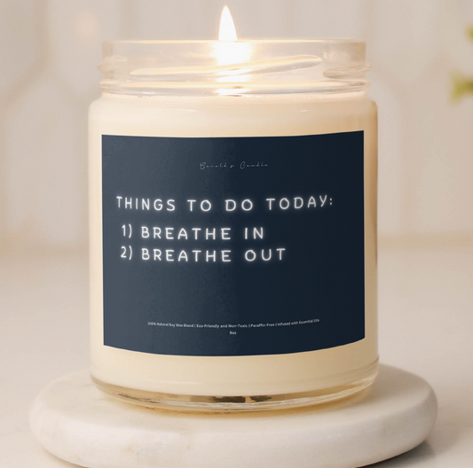 Things To Do Today Candle | 100% Soy Wax Blend | 9 Ounce Clear Glass Jar | Non-Toxic & Eco-Friendly | 9 Aromatic Scents Available