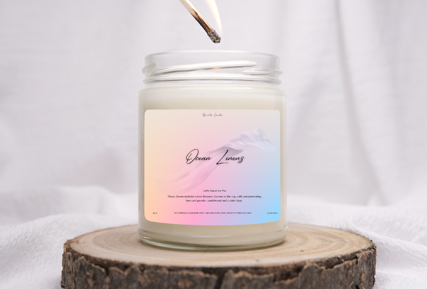 Clean Sheets Scented Soy Candle | 9 oz Scented Candle | Gift for Her | Stress Relief Candle | Housewarming Gift | Paraffin Free | Non-toxic