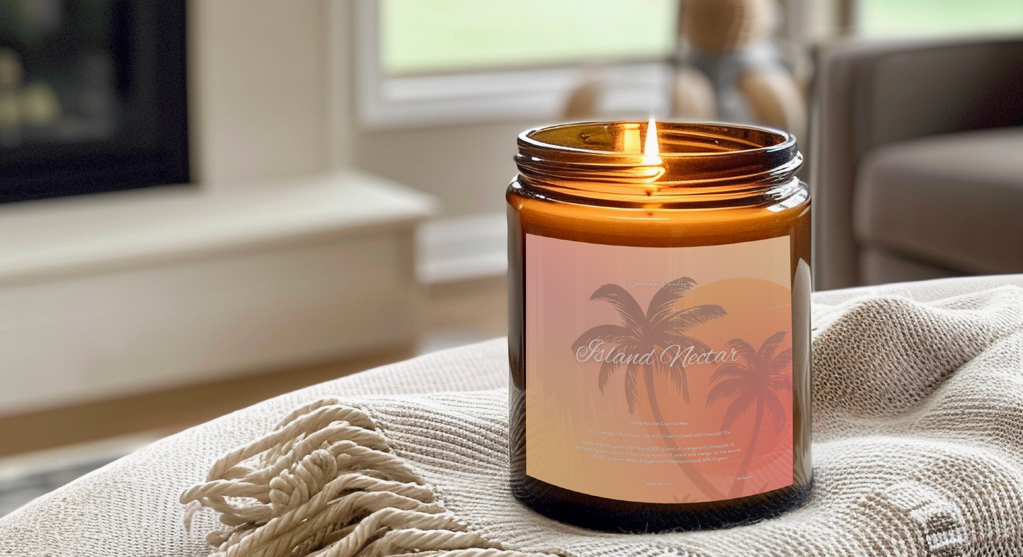 Tropical Mango & Coconut Scented Candle | 100% Coconut Wax | Paraffin Free | Eco-Friendly | Summer Candle | Unique Birthday Gift